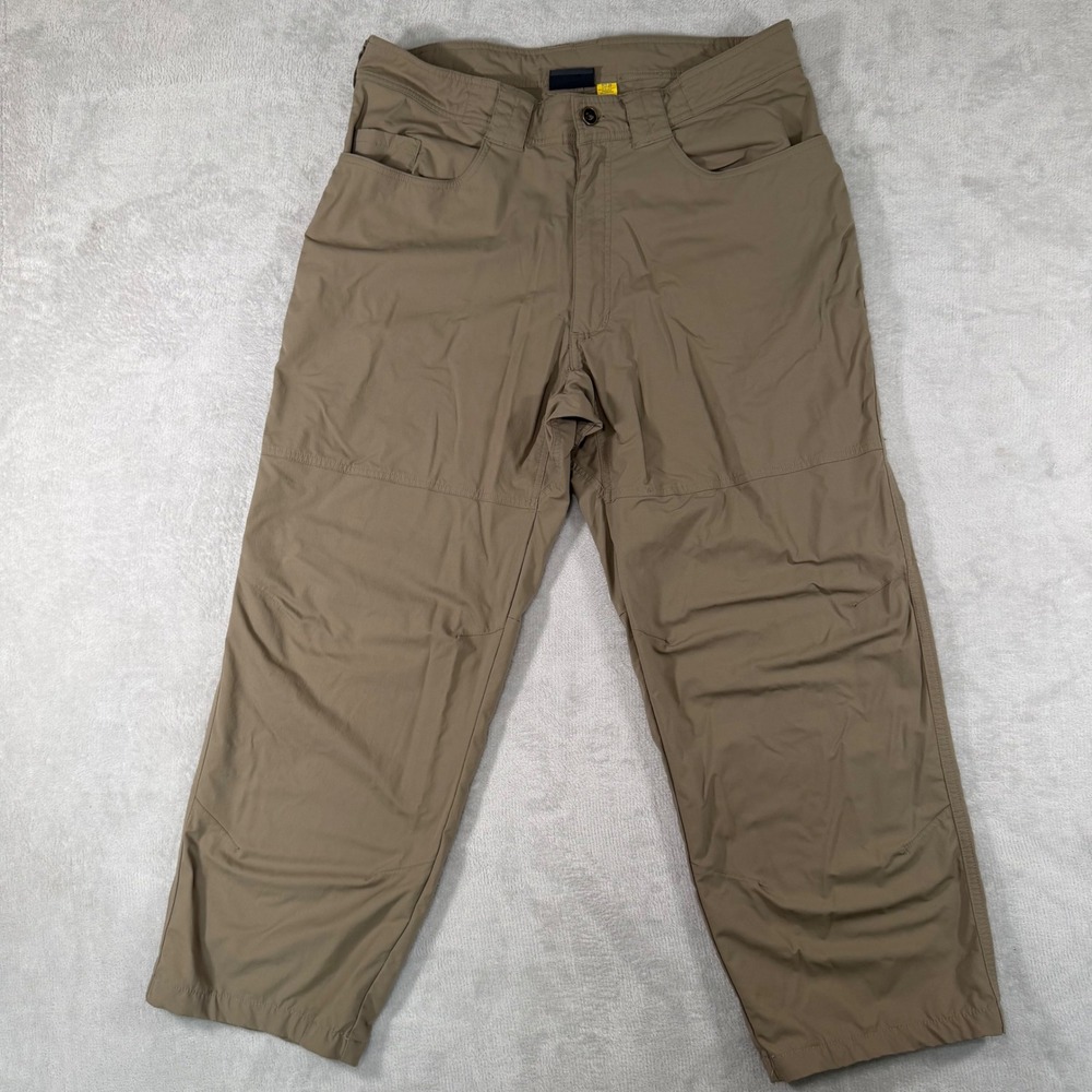 Cabelas Guide Wear Mens 36x32 Khaki Ripstop Hiking Pants M25PT083 Brown‎